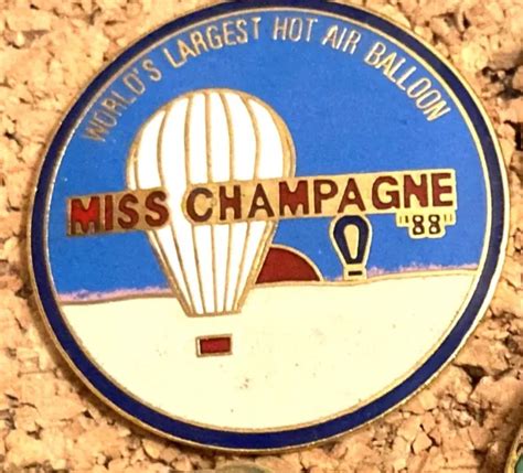 MISS CHAMPAGNE WORLD'S Largest Guinness Record Hot Air Balloon Pin From Maine $7.99 - PicClick