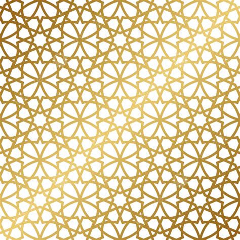 Seamless Golden Islamic Pattern Transparent Arabic Geometric Patterns Vector, Geometric Pattern ...