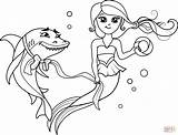 Desenho De Sereia E Tubarão Para Colorir  Desenhos sketch template