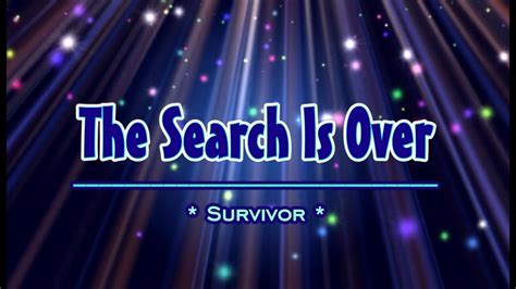 The Search Is Over - Survivor (KARAOKE VERSION) - YouTube