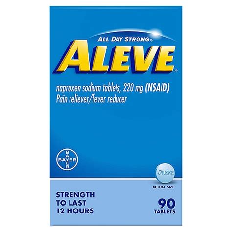 Aleve All Day Strong Naproxen Sodium Tablets, 220 mg, 90 count