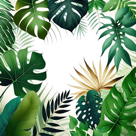 Premium Photo | Tropical plants floral on white background green nature vector illustration made ...