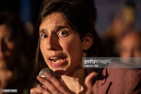 Democratic Party Secretary Elly Schlein during the rally in support ...