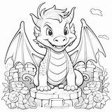 Premium Photo  Colorful Fun With Friendly Dragons Childish Coloring sketch template