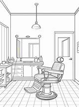 Barber Coloring Page Image  Premium AI Generated sketch template