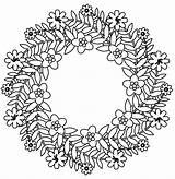Flower Wreath coloring Page  ColouringPages sketch template