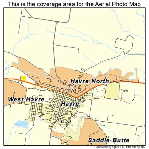 Aerial Photography Map of Havre North, MT Montana