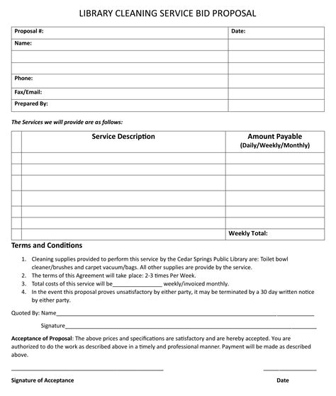 Janitorial Bid Proposal Template