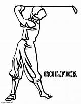 Golfer Coloring Page sketch template