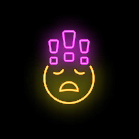 Premium Vector | Burnout emoji icon outline vector work stress mental overload neon color ...