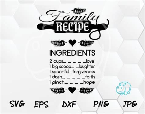 Family Recipe SVG Family Quote SVG Family svg Home svg | Etsy | Family quotes, Family meals, Svg ...