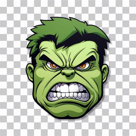 Angry Hulk Cartoon Head from Marvel 💚👊 | Free PNG Sticker - Wallpapers Clan