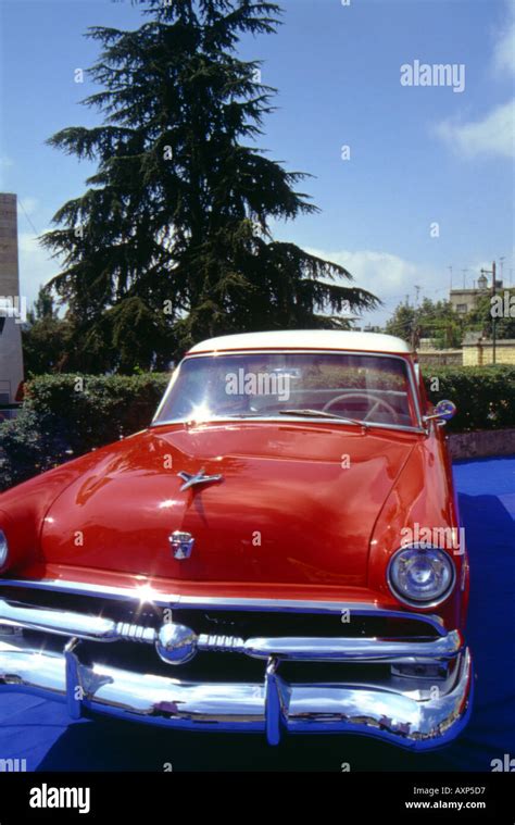 american classic car ford red model 1953 lebanon Stock Photo - Alamy