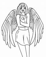 Angel And Moon Coloring Page  Free Printable Pages For Kids sketch template