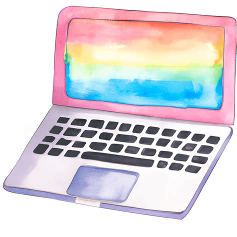 Watercolor Laptop Clip Art · Creative Fabrica