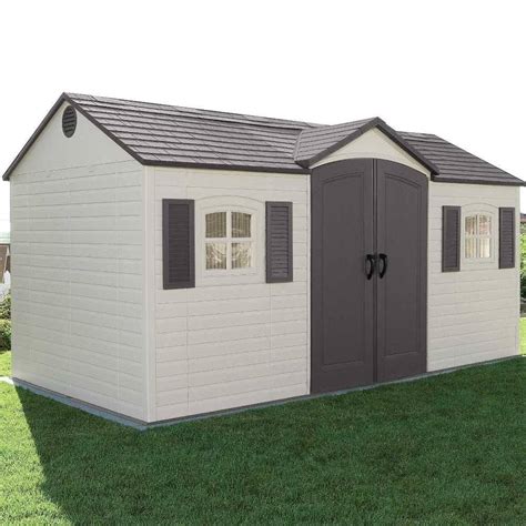 Home, Garden & More...: Lifetime 6446 15x8 Foot Outdoor Storage Shed with Shutters, Windows ...