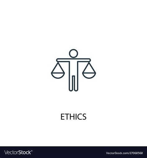 Ethics concept line icon simple element Royalty Free Vector