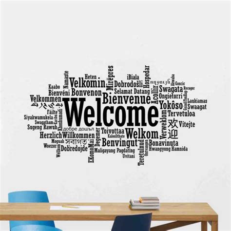 Welcome in Different Languages Wall Decal Welcome Door Sign Vinyl ...