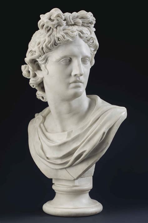 AN ITALIAN WHITE MARBLE BUST OF THE APOLLO BELVEDERE , LATE 19TH ...