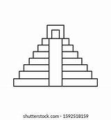 Mexican Pyramid Building Symbol Black White 스톡 벡터로열티 프리 1398634832  sketch template