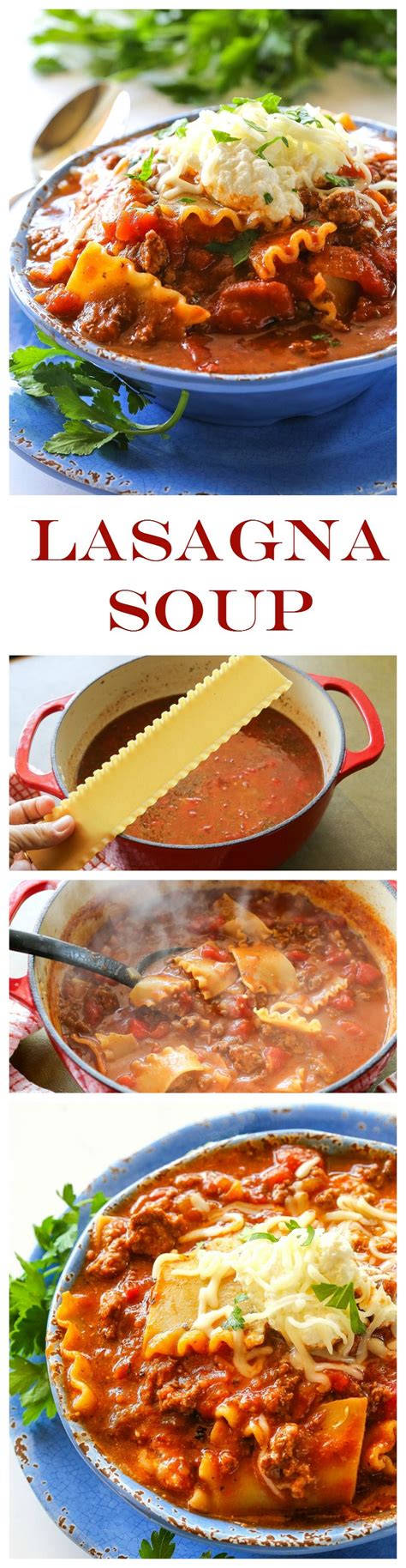 Easy Lasagna Soup, Lasagna Soup Recipe, Pot Lasagna, Recipe Pasta, Lasagne Soup, Healthy Lasagna ...