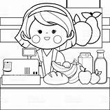 Grocery Cart Coloring Page Pages sketch template