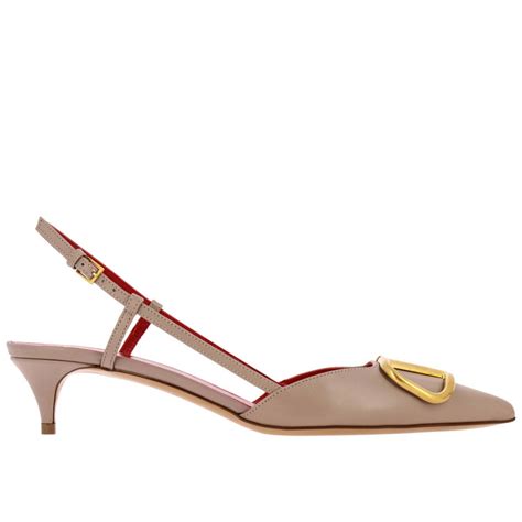 VALENTINO GARAVANI: Sling back VLogo in leather | High Heel Shoes ...