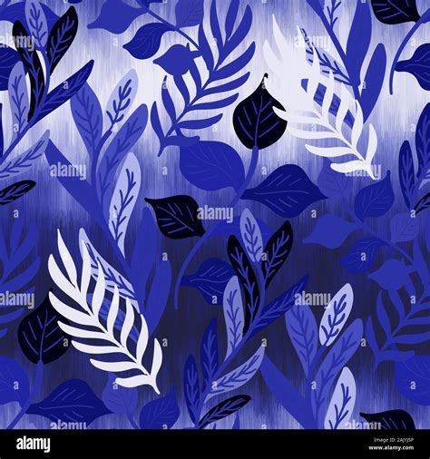 Blue textured tropical leaf fern seamless pattern Stock Vector Image & Art - Alamy