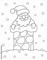 Simple coloring Page For Kids Of santa Claus In The chimney You Can  sketch template