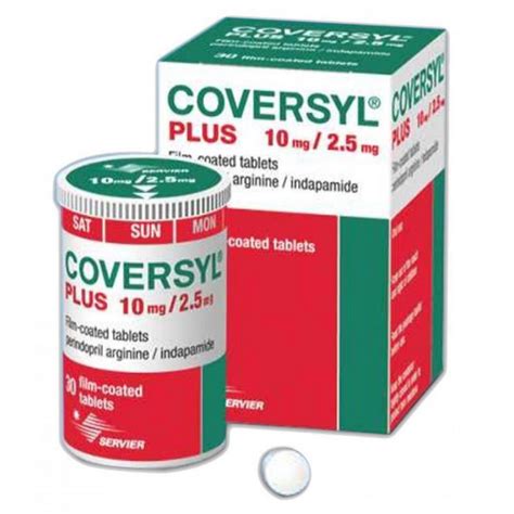 Buy Coversyl plus perindopril arginine / indapamide 10mg / 2.5mg film ...