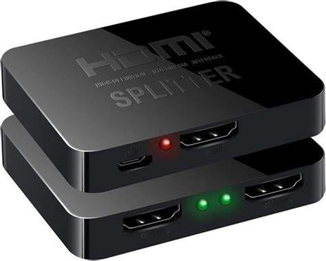 FXDM HDMI Splitter 1 in 2 Out, 4K HDMI 3D Splitter for Dual Monitors, High Speed 2-Port HDMI ...