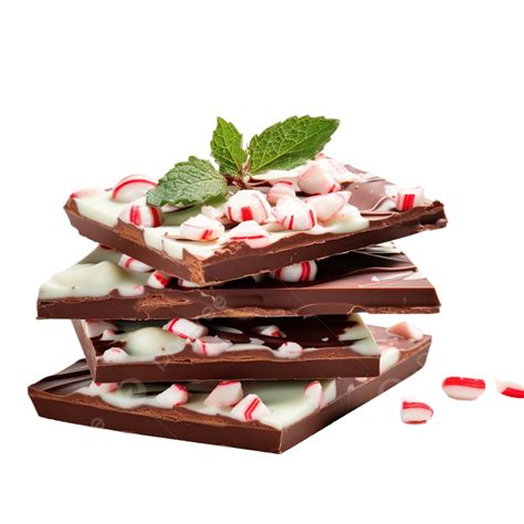 Traditional Christmas Chocolate Peppermint Bark Sprinkled With Peppermint Candies, Chocolate ...