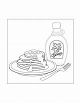Breakfast Pancake Coloring Pages Printable Drawing Color Food Print  sketch template