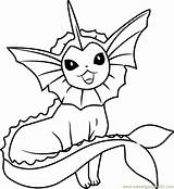 Vaporeon Pokemon Coloring Page For Kids  Free Printable sketch template