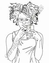 Adult Crazy Hair Coloring Page sketch template