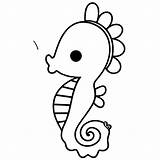 Coloriage Hippocampe En Noir Et Blanc · Creative Fabrica sketch template