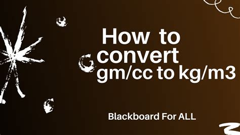 How to Convert gm/cc to Kg/m3 || SSC, HSC Physics , CHAPTER 5 - YouTube