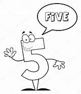 Number Coloring Five Sketch Page sketch template