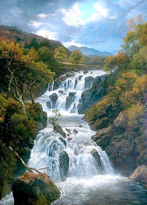 The Waterfall Painting by Edmund Marriner Gill | Oil Painting Reproductions