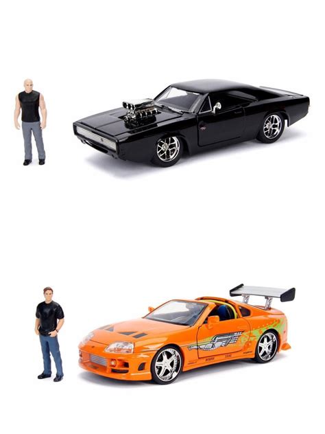 Fast & Furious Dom & Brian Diecast Toy Car Package - Two 1/24 Scale ...