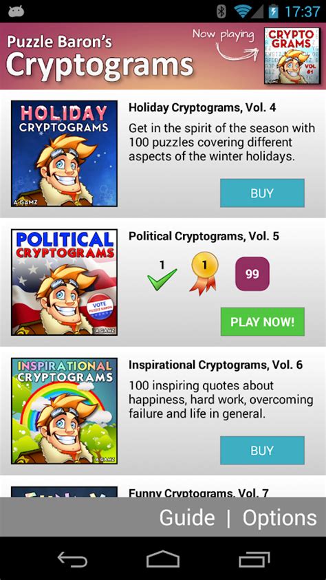 Cryptograms by Puzzle Baron - Android Apps on Google Play