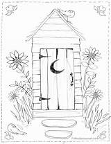 Outhouse Drawings Sketch Coloring Page sketch template