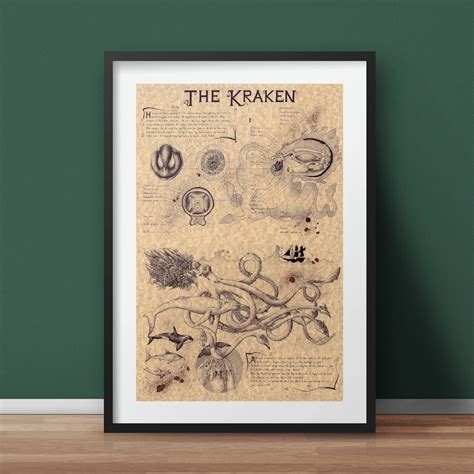 Large Kraken Mythology Art Print - Etsy