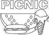 Picnic Coloring Page sketch template