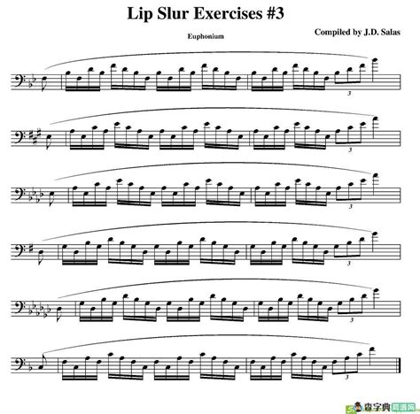 Lip Slur Exercises-Euphonium铜管谱