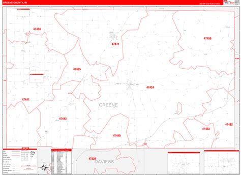 Wall Maps of Greene County Indiana - marketmaps.com