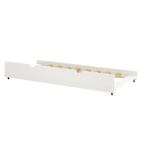 Narell Solid Pine Single Pull Out Trundle Bed - White