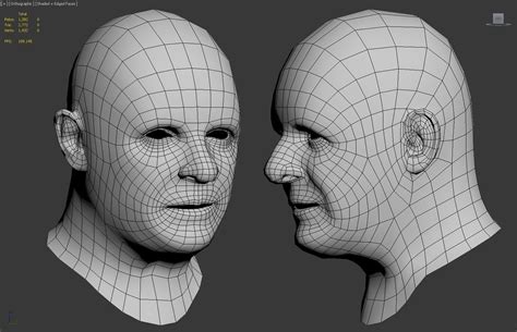 01.LECTER_base-mesh-topology Computer Drawing, Computer Animation, Face Topology, 3d Human, Low ...