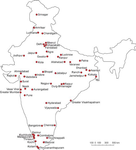 India Map With Metropolitan Cities - Map With Cities