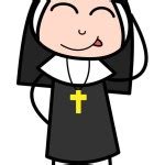 Funny Nun Teasing Tongue and Shy Face Vector Stock Vector Image by ©lineartist #169980530